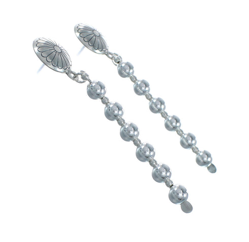 Navajo Sterling Silver Bead Post Dangle Earrings X10148